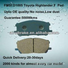 D1005 high performance semi-metallic pad for Toyota Highlander